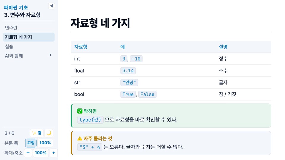 표와 Callout tip · warn